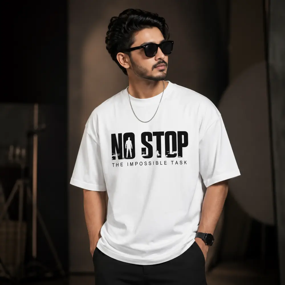 প্রিমিয়াম ড্রপ শোল্ডার টি-শার্ট NON STOP