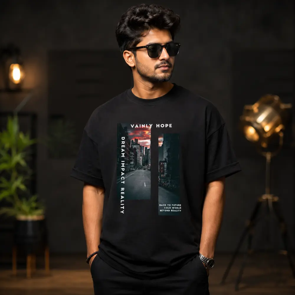 প্রিমিয়াম ড্রপ শোল্ডার টি-শার্ট VAINLY HOPE