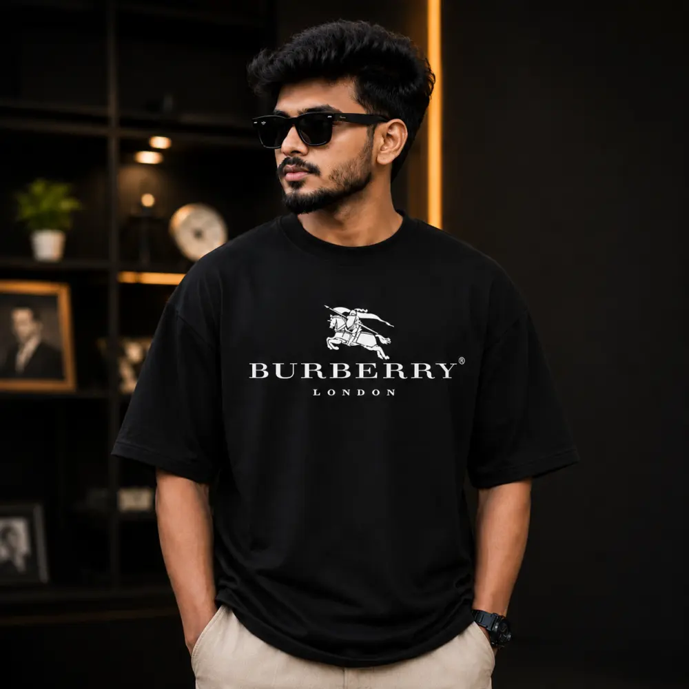 প্রিমিয়াম ড্রপ শোল্ডার টি-শার্ট BURBERRY