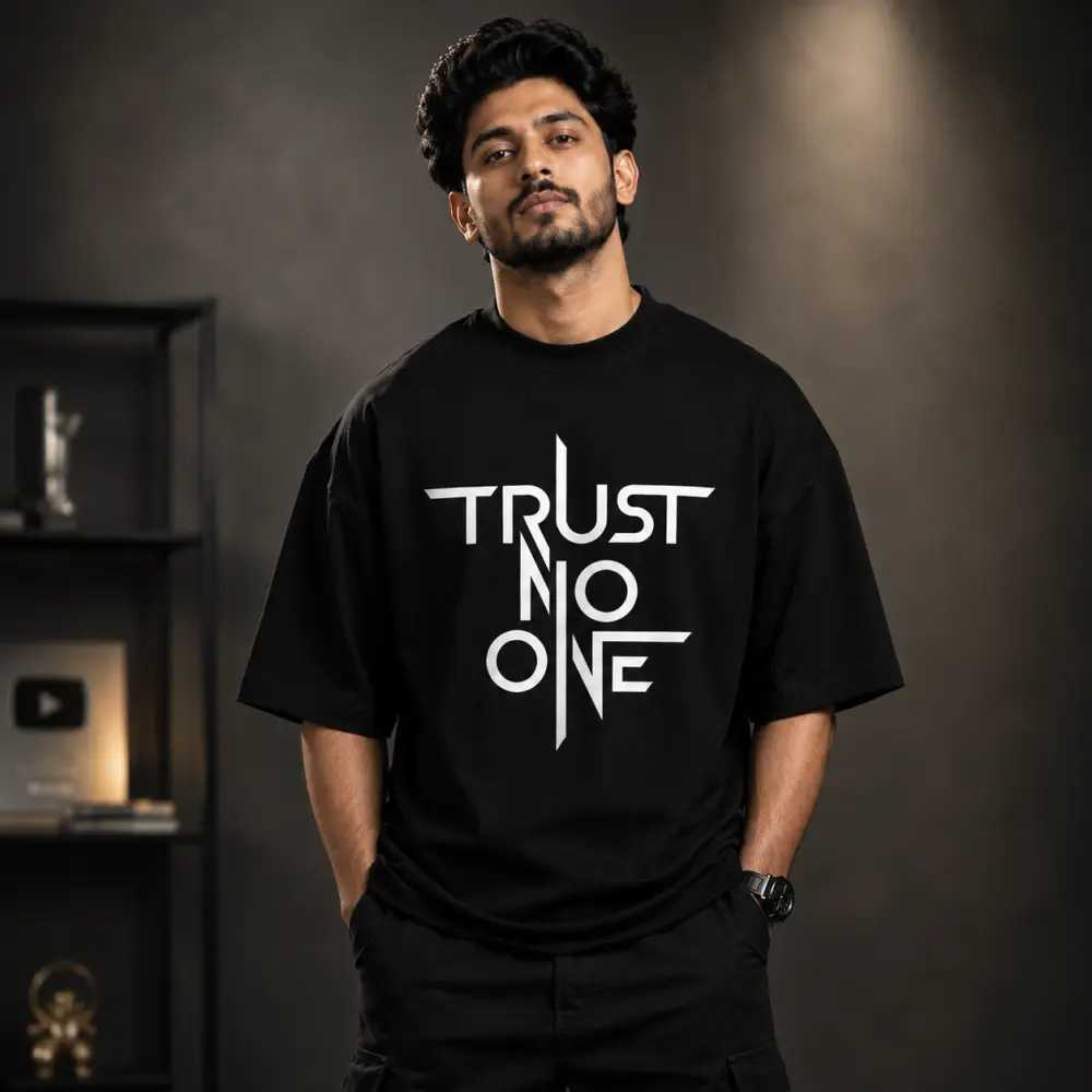 প্রিমিয়াম ড্রপ শোল্ডার টি-শার্ট - Trust No One
