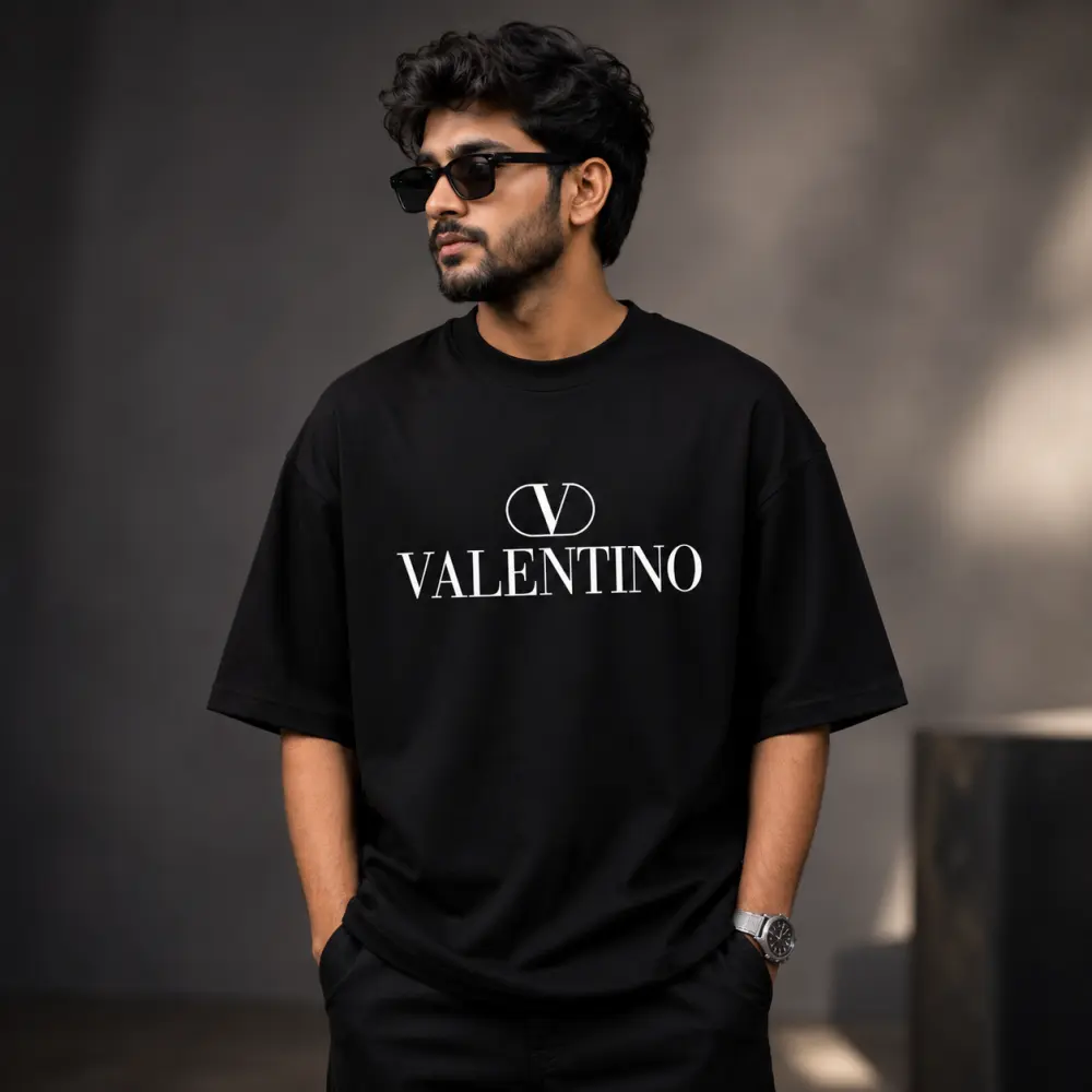 প্রিমিয়াম ড্রপ শোল্ডার টি-শার্ট - Valentino