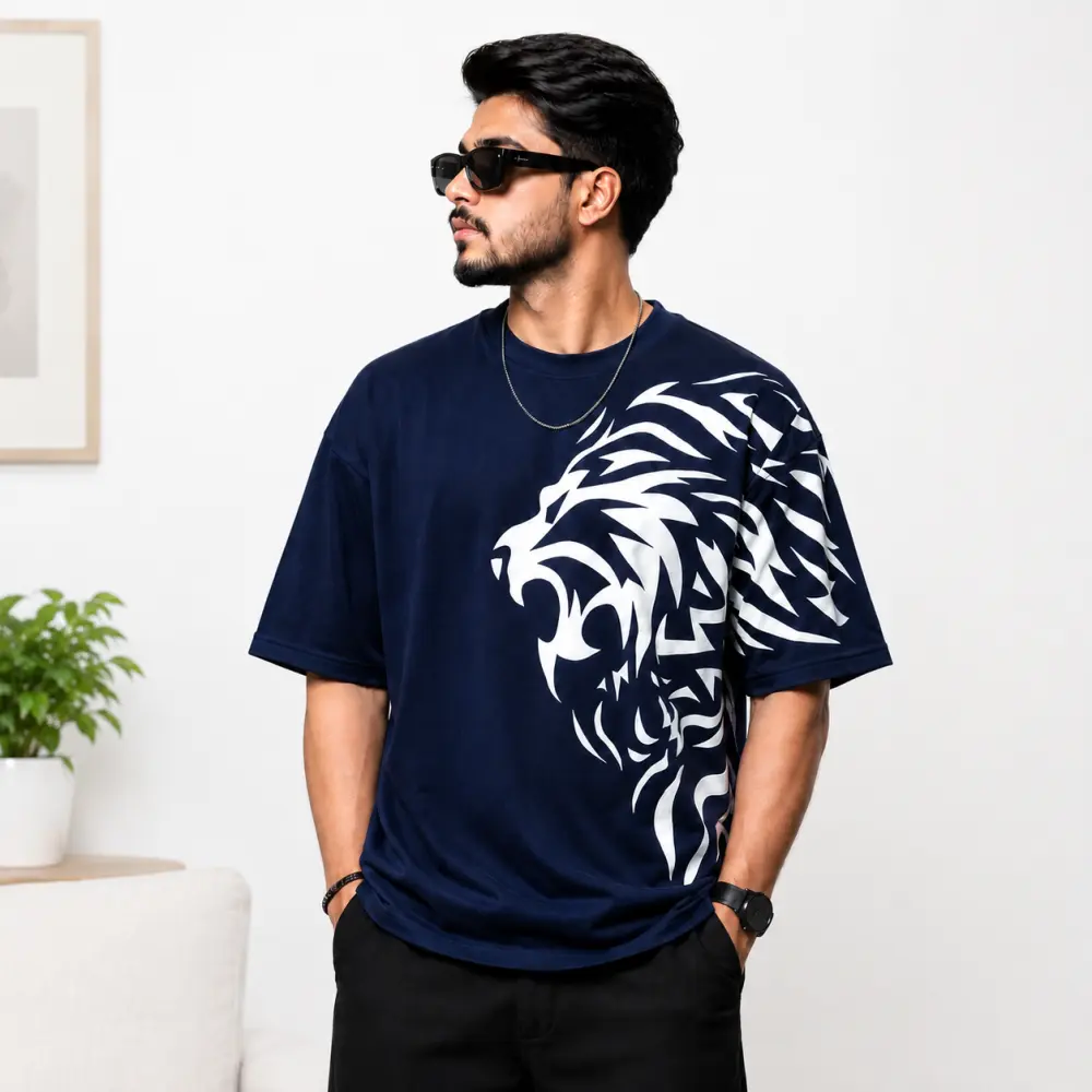 প্রিমিয়াম ড্রপ শোল্ডার টি-শার্ট- Tiger 2