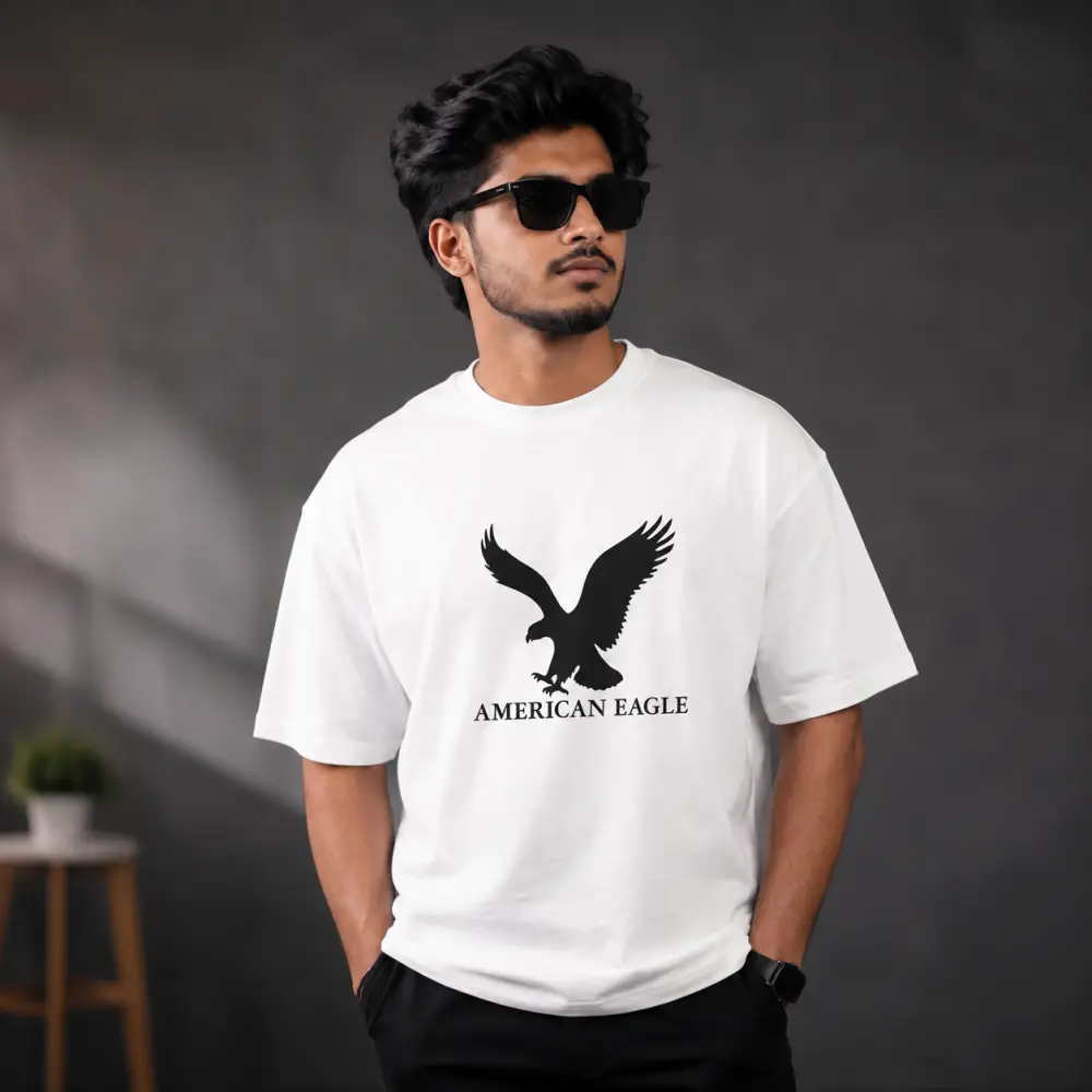 প্রিমিয়াম ড্রপ শোল্ডার টি-শার্ট - AMERICAN EAGLE