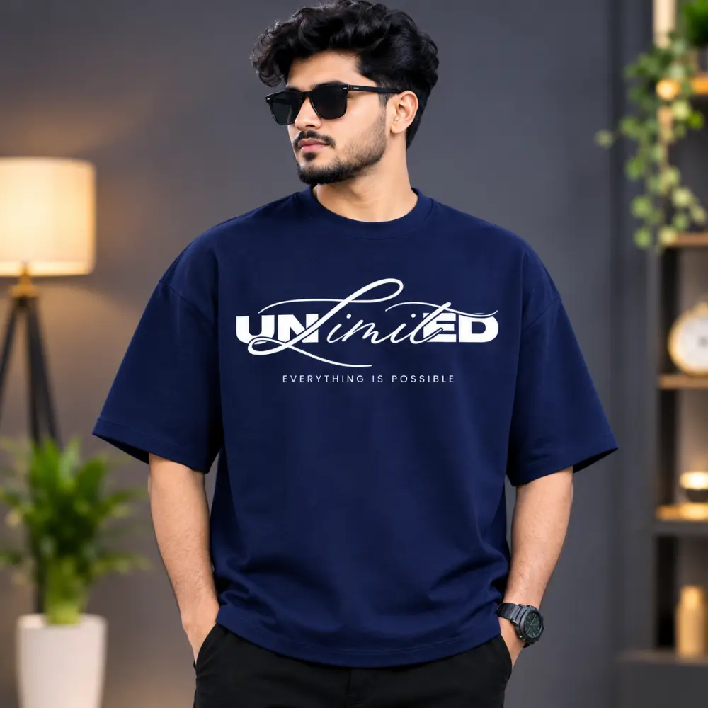 প্রিমিয়াম ড্রপ শোল্ডার টি-শার্ট - UNLIMITED