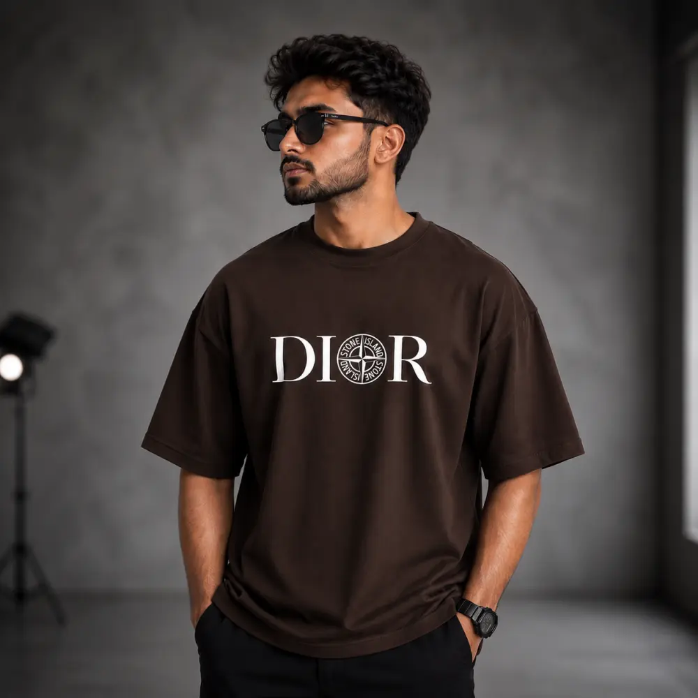 প্রিমিয়াম ড্রপ শোল্ডার টি-শার্ট - DIOR