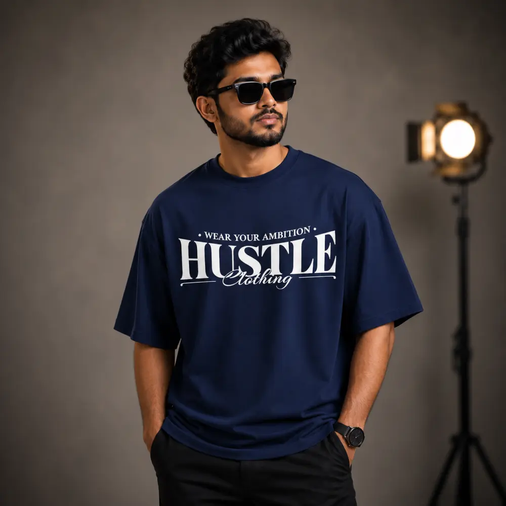 প্রিমিয়াম ড্রপ শোল্ডার টি-শার্ট HUSTLE