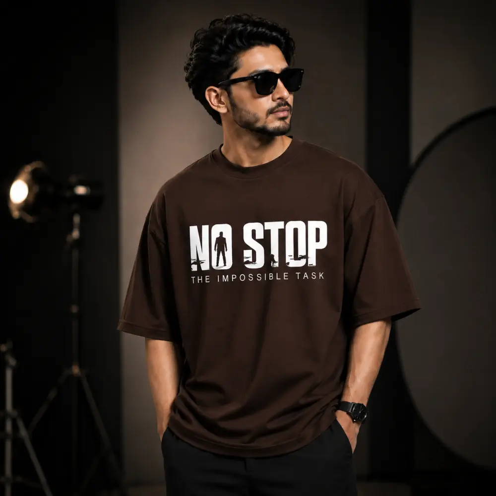 প্রিমিয়াম ড্রপ শোল্ডার টি-শার্ট NON STOP