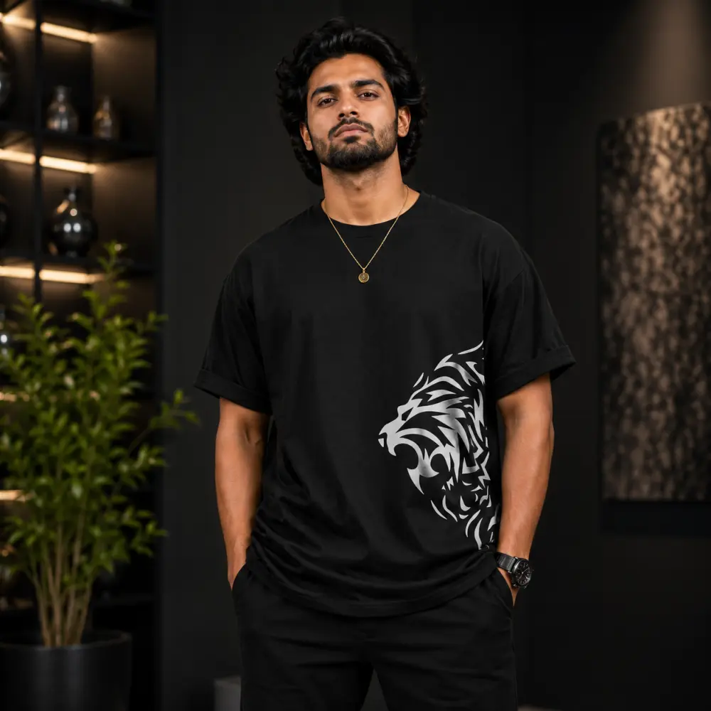 প্রিমিয়াম ড্রপ শোল্ডার টি-শার্ট  - TIGER