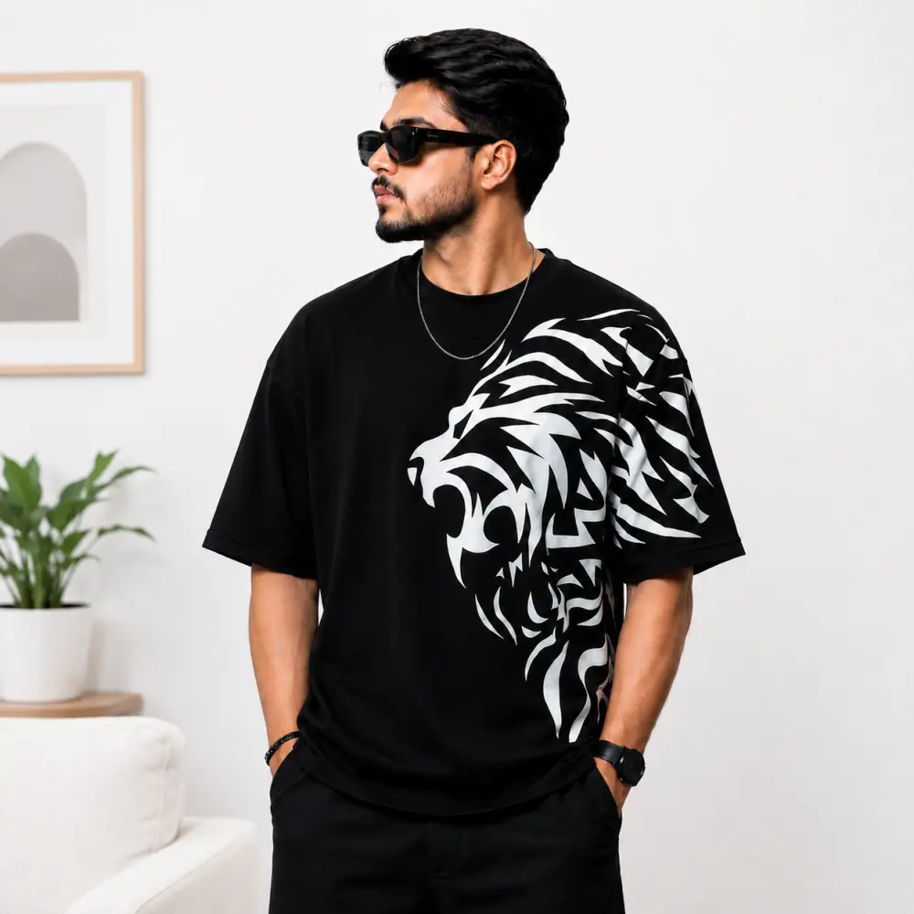 প্রিমিয়াম ড্রপ শোল্ডার টি-শার্ট- Tiger 2