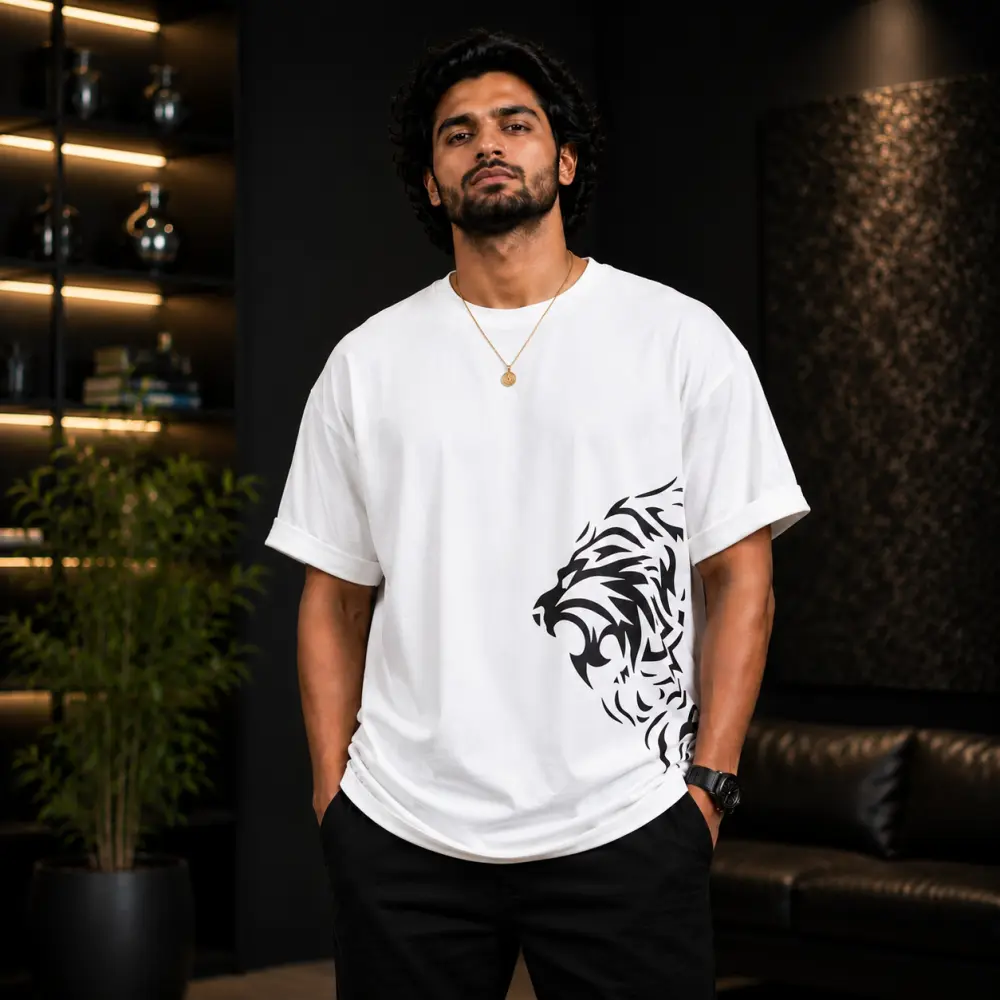 প্রিমিয়াম ড্রপ শোল্ডার টি-শার্ট  - TIGER