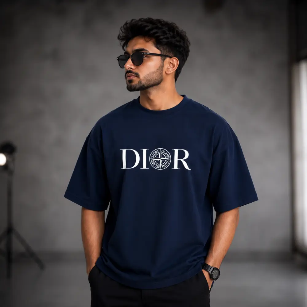 প্রিমিয়াম ড্রপ শোল্ডার টি-শার্ট - DIOR