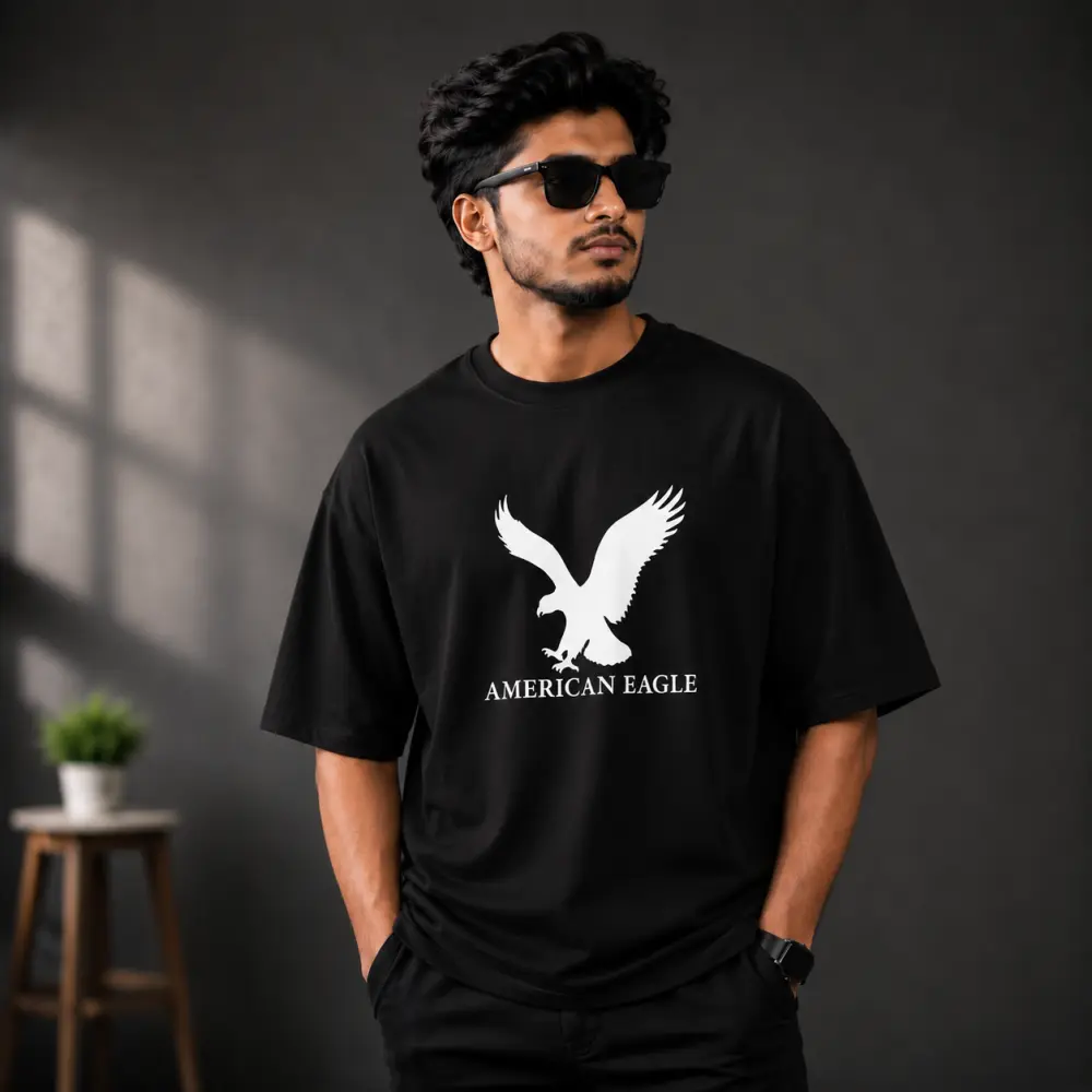 প্রিমিয়াম ড্রপ শোল্ডার টি-শার্ট - AMERICAN EAGLE