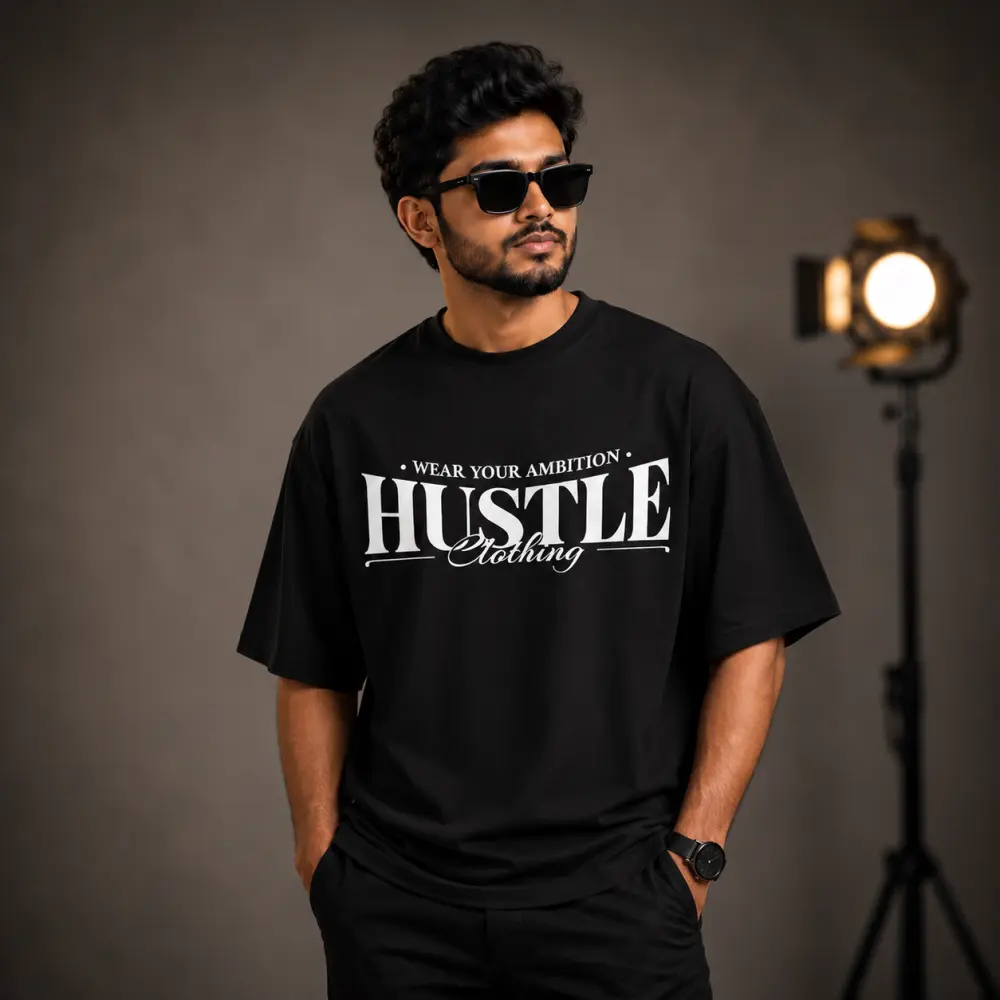 প্রিমিয়াম ড্রপ শোল্ডার টি-শার্ট HUSTLE