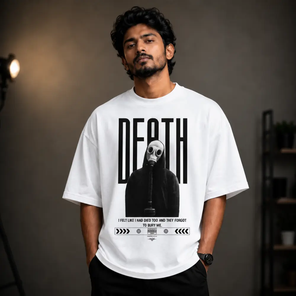 প্রিমিয়াম ড্রপ শোল্ডার টি-শার্ট - DEATH