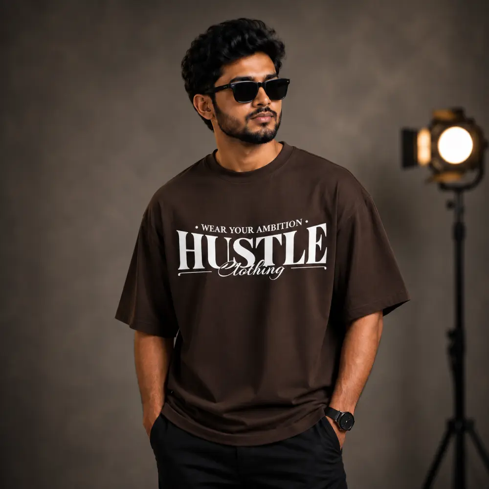 প্রিমিয়াম ড্রপ শোল্ডার টি-শার্ট HUSTLE