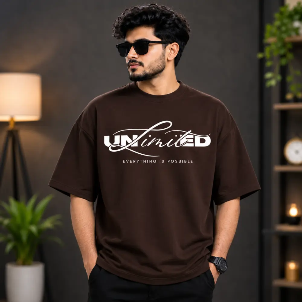 প্রিমিয়াম ড্রপ শোল্ডার টি-শার্ট - UNLIMITED