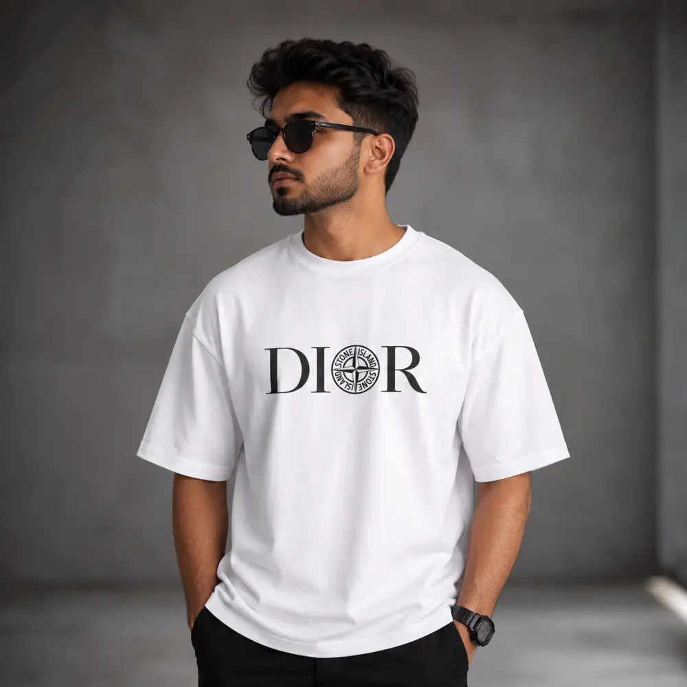 প্রিমিয়াম ড্রপ শোল্ডার টি-শার্ট - DIOR