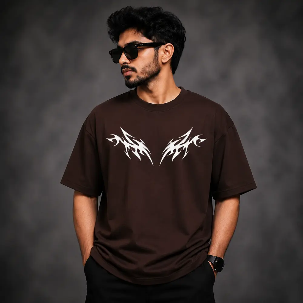 প্রিমিয়াম ড্রপ শোল্ডার টি-শার্ট - Phantom Wings