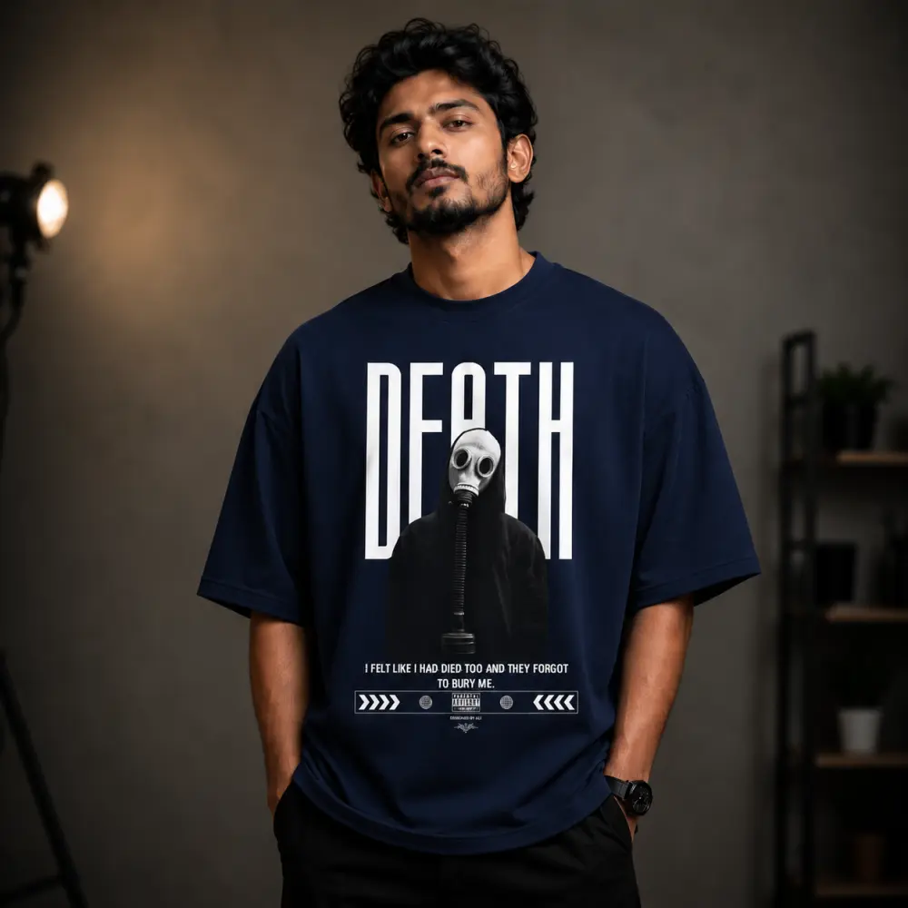 প্রিমিয়াম ড্রপ শোল্ডার টি-শার্ট - DEATH