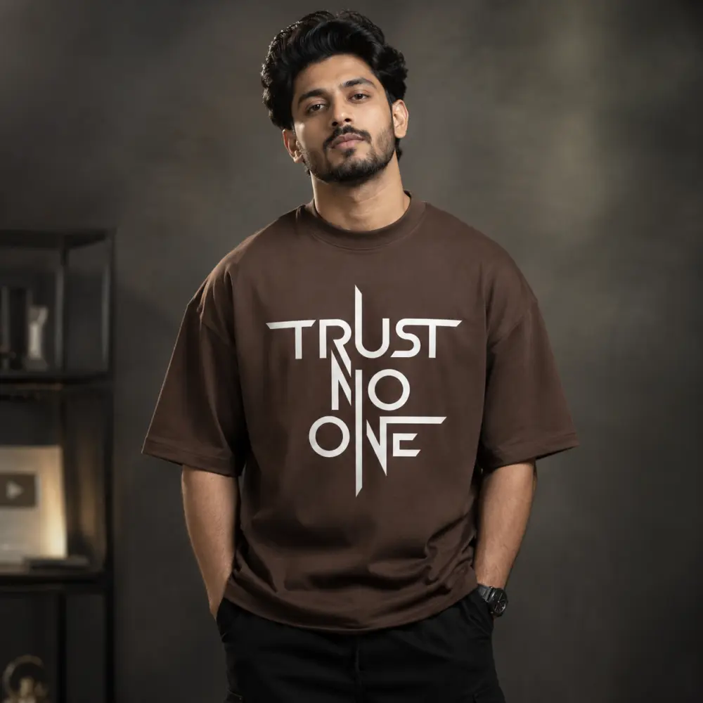 প্রিমিয়াম ড্রপ শোল্ডার টি-শার্ট - Trust No One