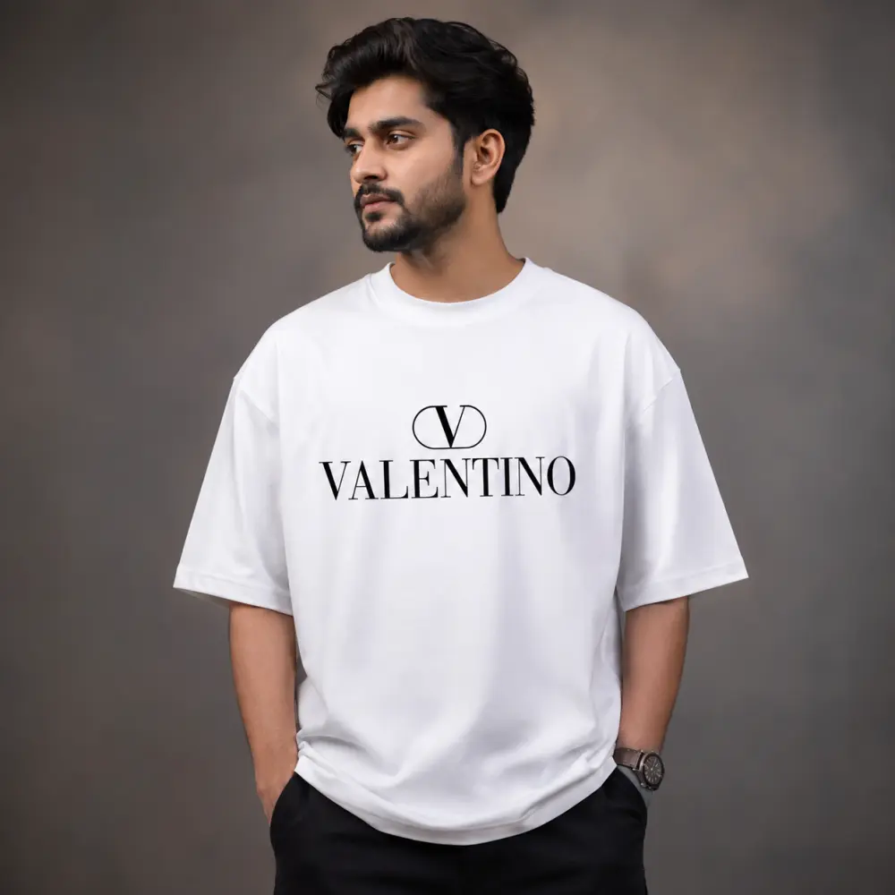 প্রিমিয়াম ড্রপ শোল্ডার টি-শার্ট - Valentino