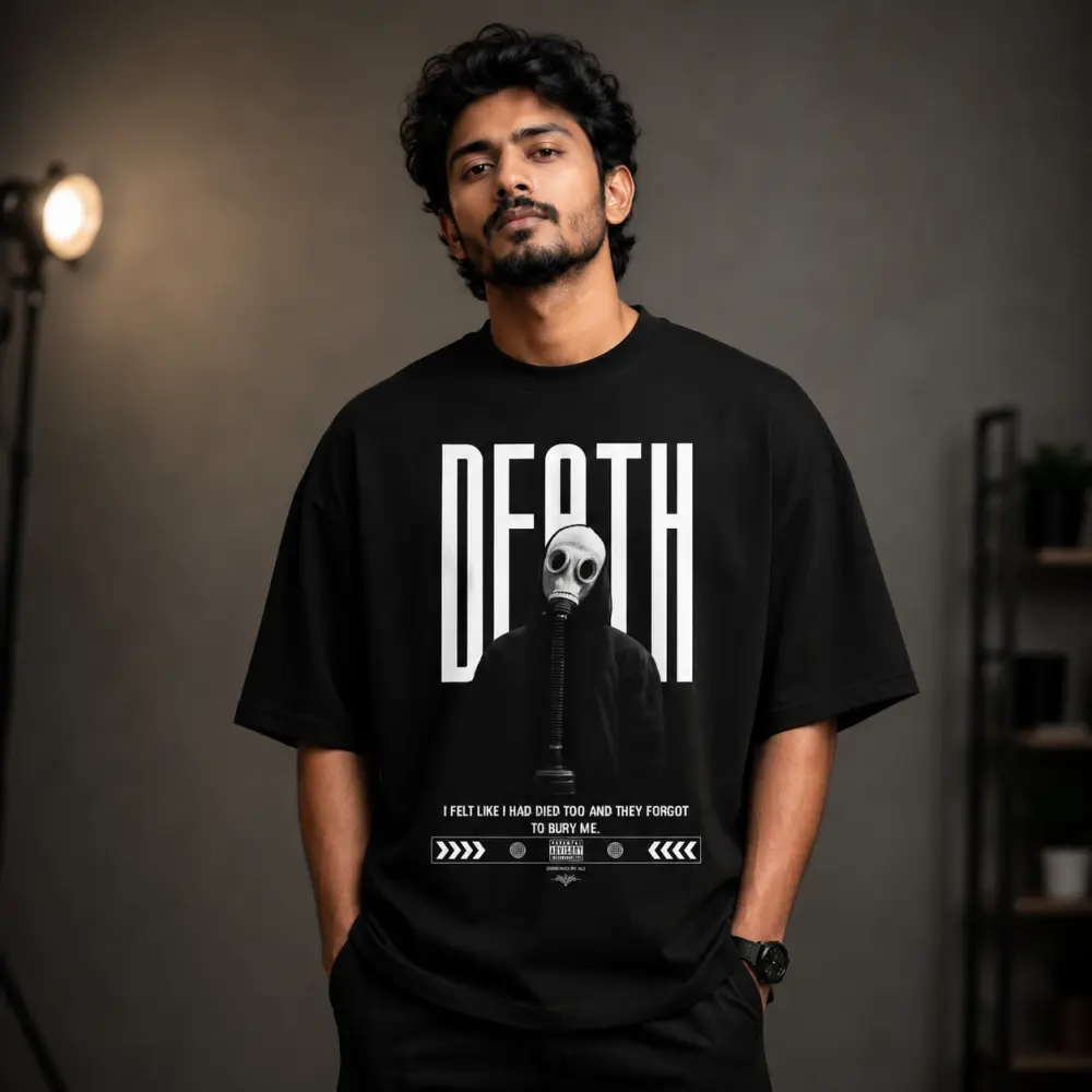 প্রিমিয়াম ড্রপ শোল্ডার টি-শার্ট - DEATH