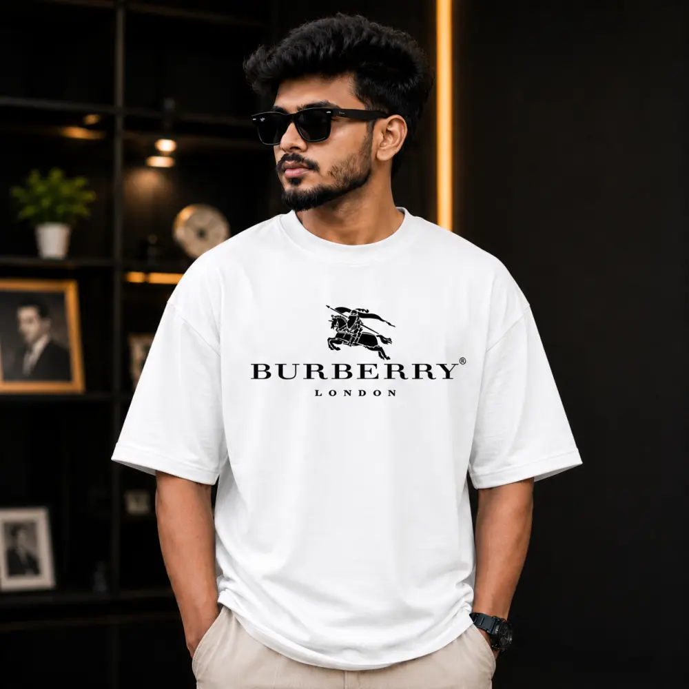 প্রিমিয়াম ড্রপ শোল্ডার টি-শার্ট BURBERRY