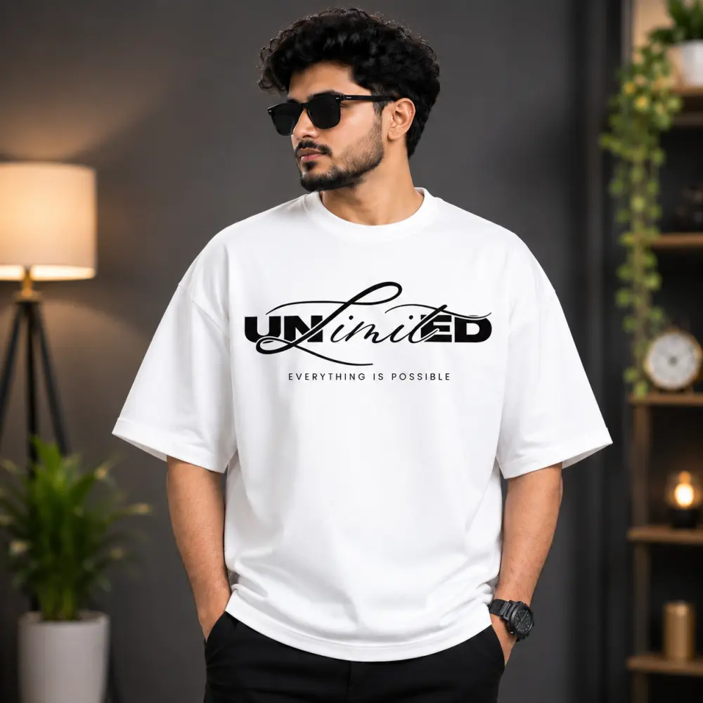 প্রিমিয়াম ড্রপ শোল্ডার টি-শার্ট - UNLIMITED