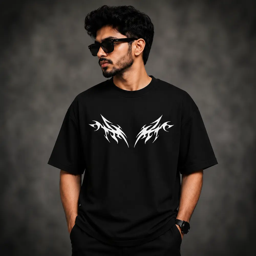 প্রিমিয়াম ড্রপ শোল্ডার টি-শার্ট - Phantom Wings