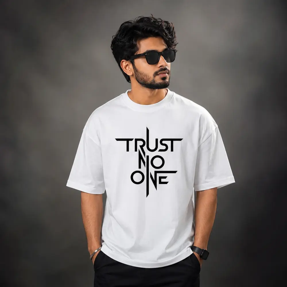 প্রিমিয়াম ড্রপ শোল্ডার টি-শার্ট - Trust No One